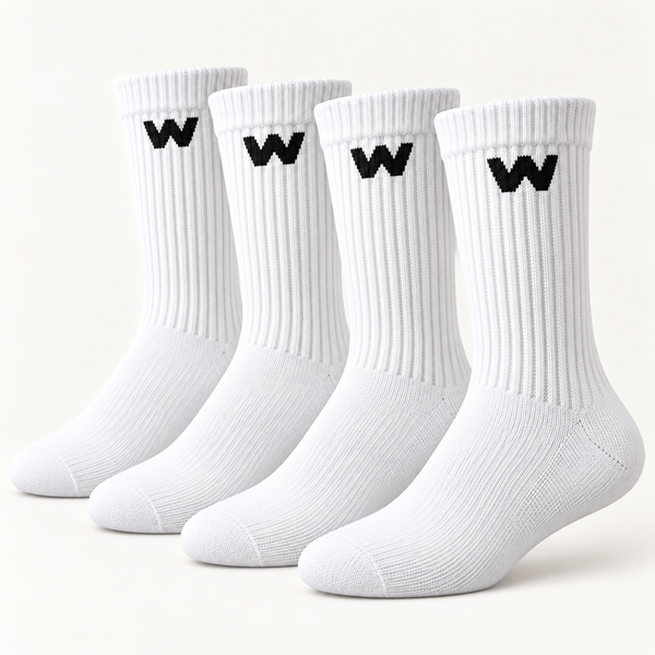 Tennissocken – Weiß – W-Logo – 4er-Pack